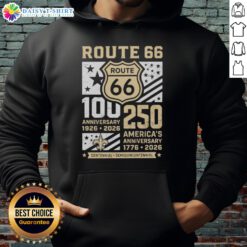 Original New Orleans Saints Route 66 Centennial 100th Anniversary hoodie, celebrating 250 years of America, 1926-2026.
