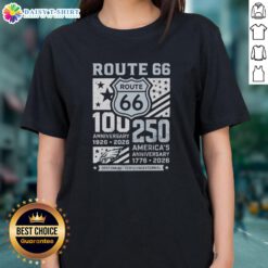 Original Philadelphia Eagles Route 66 Centennial 100th Anniversary ladies tee celebrating 250th anniversary of America.