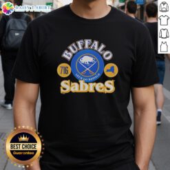 Alt Text: Premium Buffalo Sabres Ice Hockey Et'S Go Buffalo 716 T-Shirt featuring team colors and logo, perfect for fans.