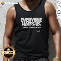 Premium 'Everyone Hates Us' tank top featuring a city skyline design, perfect for stylish casual wear.