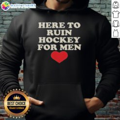 Premium Here To Ruin Hockey For Men Heart Shape Retro Hoodie in stylish design, perfect for hockey fans and casual wear.