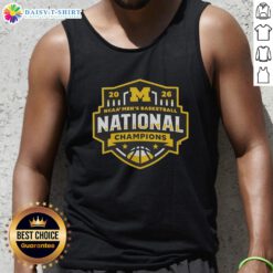 Alt Text: Premium Michigan Wolverines 2026 NCAA Men's Basketball National Champions Half Court Hero Tank Top design.