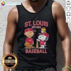 Pretty Charlie Brown and Snoopy X St. Louis Cardinals basketball tank top, established 1882, perfect for fans.