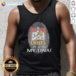 Pretty Gallagher Chiefs Football 2026 tank top featuring 'It's In My DNA Finger Print' design, perfect for fans.