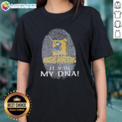Alt Text: Pretty Highlanders Rugby Club 2026 'It's In My DNA' Finger Print Ladies Tee showcasing team spirit and style.