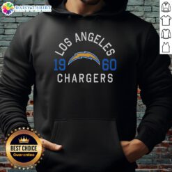 Stylish Los Angeles Chargers Heritage Print Hoodie featuring bold team colors and logo, perfect for fans and casual wear.