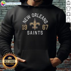 Stylish New Orleans Saints heritage print hoodie, showcasing team pride with vibrant colors and unique design.