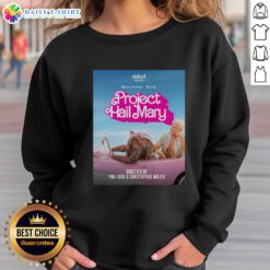 Stylish sweatshirt featuring a mashup of Project Hail Mary, Barbie movie, and Ryan Gosling as Rocky, perfect for fans.