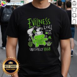 Top Baby Bowser Evilness Level Unusually High T-Shirt featuring a playful design perfect for fans of Mario and Bowser.