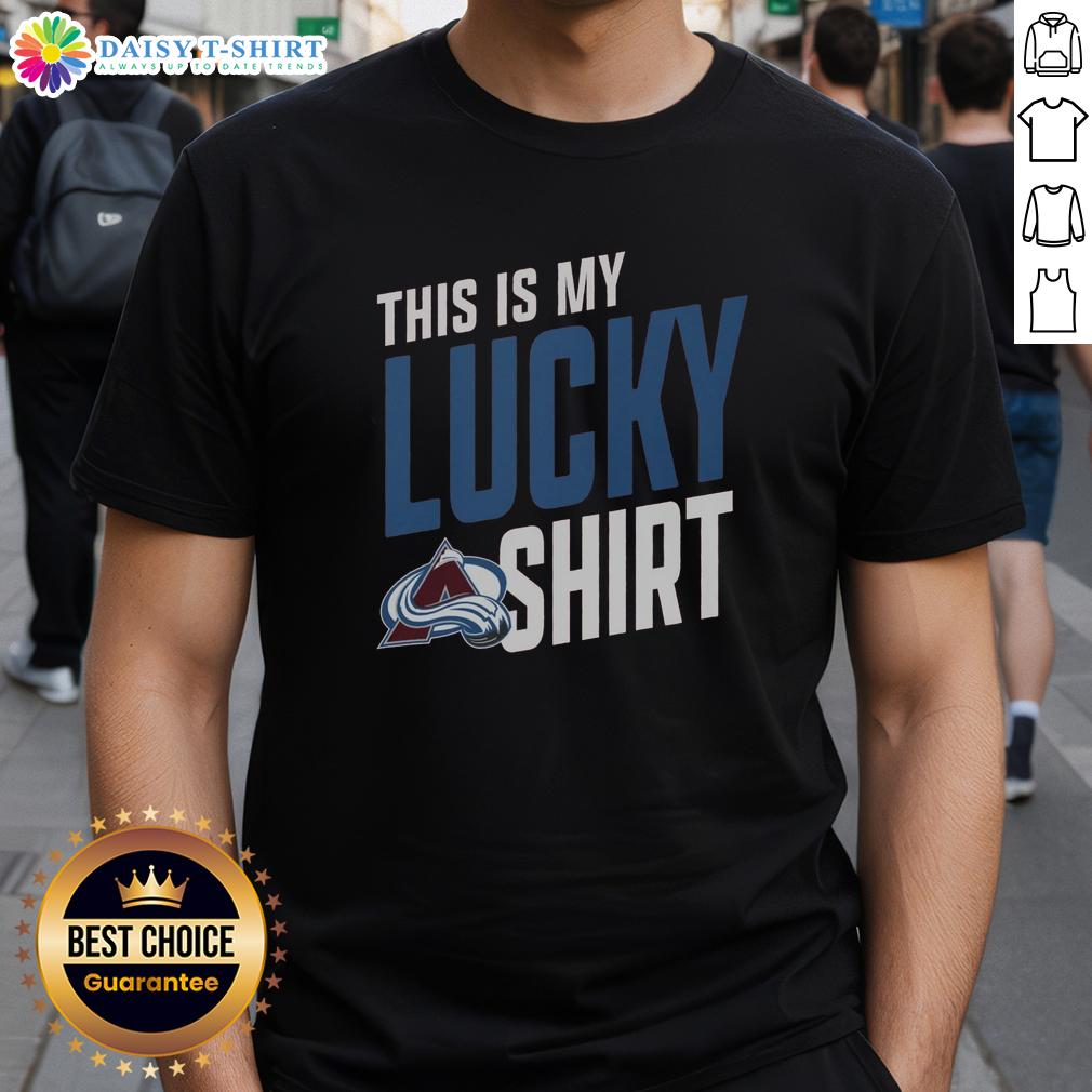 Top Colorado Avalanche This Is My Lucky T-Shirt design featuring team colors and logo, perfect for game day spirit.