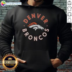 Top Denver Broncos Circle Hoodie featuring the team logo, perfect for fans looking to show their support in style.
