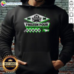 Alt Text: 2026 NCAA Frozen Four hoodie featuring the North Dakota Fighting Hawks men's hockey logo, perfect for fans.