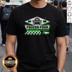 Alt Text: Top North Dakota Fighting Hawks Men's Hockey 2026 NCAA Frozen Four Vegas logo T-shirt showcasing team pride.