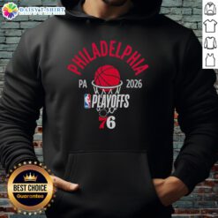 Top Philadelphia 76ers 2026 Playoffs NBA hoodie featuring team colors and logo, perfect for fans of PA basketball.