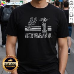 Top Spurs Victor Wembanyama signature jersey t-shirt showcasing his name and number, perfect for fans and collectors.