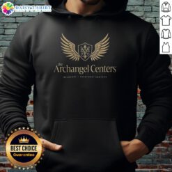 Top The Archangel Centers Recovery Treatment Centers hoodie in black, promoting addiction recovery and wellness.