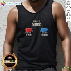 Trendy 'Be Nice F*ck Off' tank top showcasing a bold graphic design, perfect for expressing mood and style.