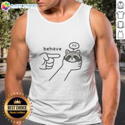 Rebellious raccoon sketch meme on a tank top, showcasing a fun and quirky design for animal lovers.