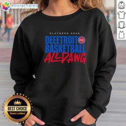 Awesome Detroit Pistons All Dawg NBA Playoffs 2026 Sweatshirt in vibrant blue with bold team graphics.