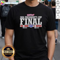 Alt Text: Awesome Evansville Thunderbolts Hockey President's Cup 2026 T-Shirt showcasing team spirit for the Road 2 Repeat.