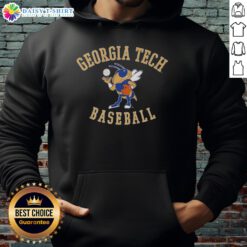 Awesome Georgia Tech Yellow Jackets baseball mascot Buzz logo on a stylish hoodie, perfect for fans and supporters.