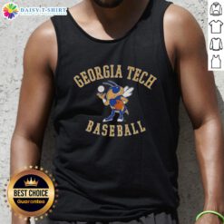 Georgia Tech Yellow Jackets baseball mascot Buzz logo on a stylish tank top for fans and sports enthusiasts.