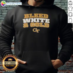 Alt Text: Awesome Georgia Tech Yellow Jackets NCAA hoodie in white and gold, perfect for fans supporting their team.