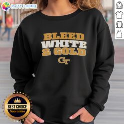 Awesome Georgia Tech Yellow Jackets NCAA sweatshirt in white and gold, perfect for fans and game day attire.