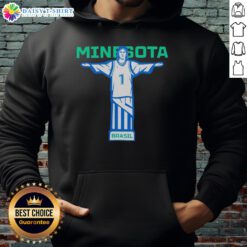 Anthony Edwards wearing a Christ the Redeemer hoodie in Minnesota, showcasing his style and basketball spirit.