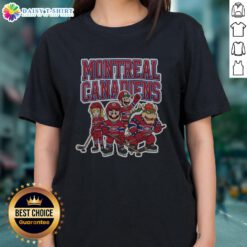 Awesome Montreal Canadiens Super Mario Team Ice Hockey Ladies Tee featuring vibrant graphics and a stylish design.