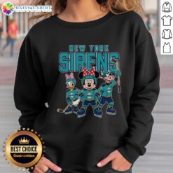 Awesome New York Sirens cartoon team ice hockey sweatshirt featuring vibrant graphics and a sporty design for fans.