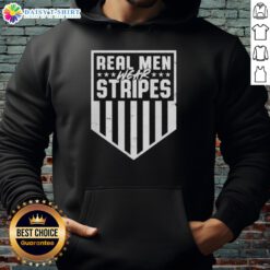Awesome Real Men Wear Stripes Hoodie in stylish design, perfect for casual wear and showcasing confidence.