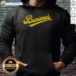 Awesome sporty varsity style bananas hoodie in vibrant yellow, perfect for casual wear and athletic activities.