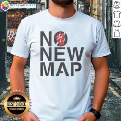 Awesome Virginia No New Map Protest Stop Gerrymandering T-Shirt design featuring bold text and vibrant colors.