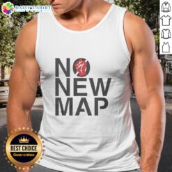 Protester wearing 'Stop Gerrymandering' tank top at Awesome Virginia No New Map protest, advocating for fair elections.