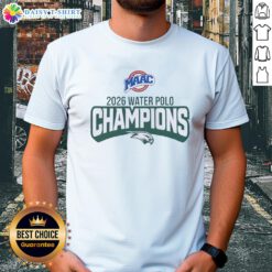 Alt Text: Awesome Wagner Seahawks MAAC Water Polo Champions 2026 logo on a stylish t-shirt design for fans.