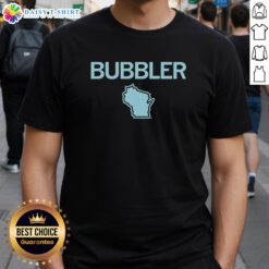 Awesome Wisconsin Bubbler Map T-Shirt featuring a colorful design of Wisconsin's iconic bubbler locations.