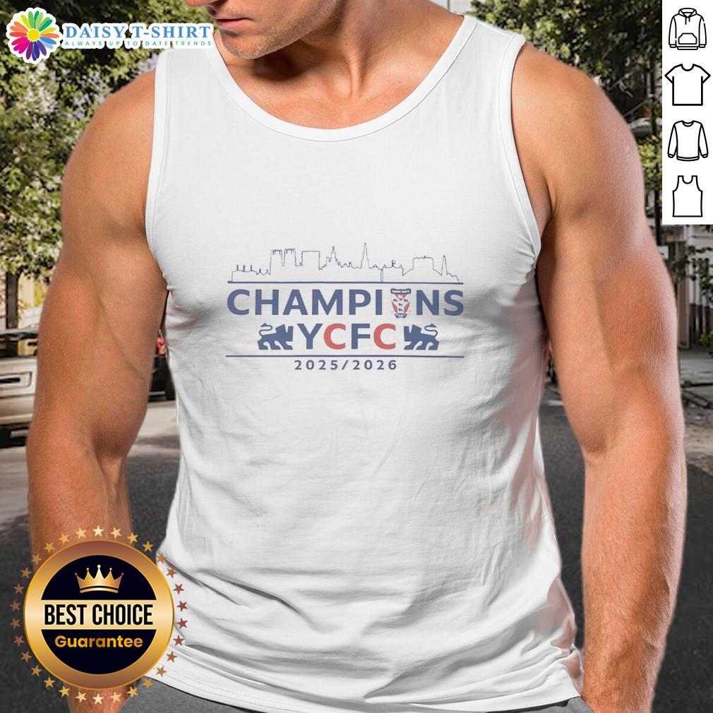 Awesome York City Football Club Champions Tank Top showcasing team pride and style for fans and supporters.