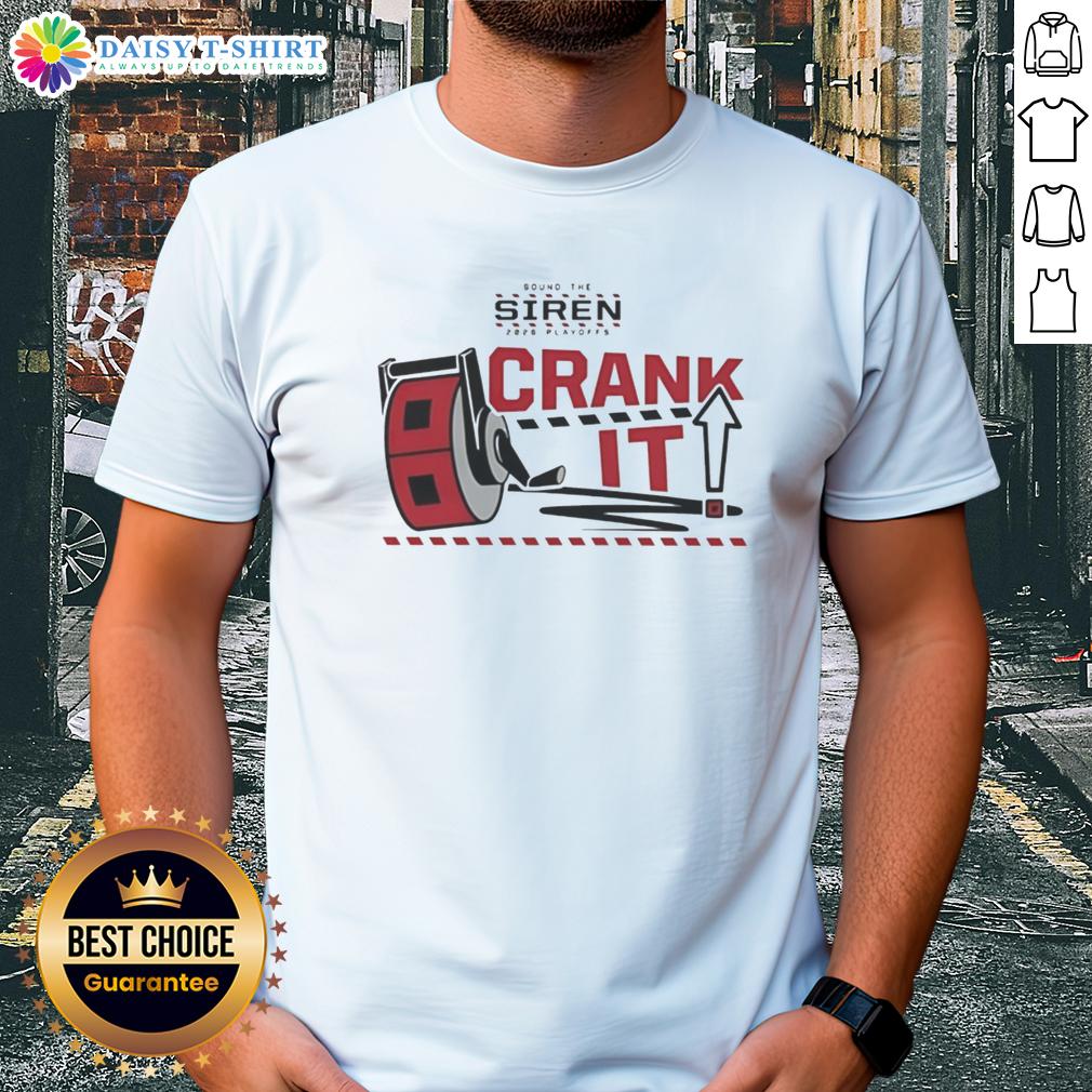Good Carolina Hurricanes NHL Rinky Crank It Sound The Siren 2026 Playoffs T-Shirt design featuring team colors and logo.