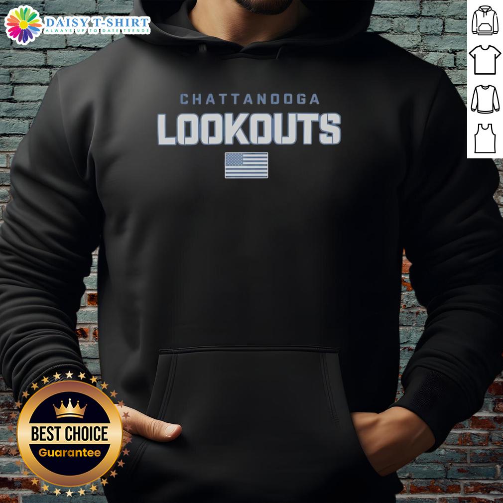 Good Chattanooga Lookouts Patriotic Spirit hoodie featuring American flag design, celebrating team pride since 1909.