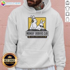 Alt Text: Good DJ Bunny's Midnight Groovers Club Global Groove Service Hoodie featuring vibrant design and cozy fit.
