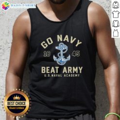 Good Go Navy Beat Army 1845 tank top featuring the US Naval Academy logo for fans and supporters of Navy football.