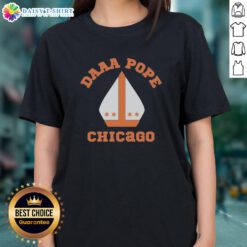 Womens tee featuring Good Mike Ditka, Chicago Bears, and Daaa Pope miter hat design for die-hard fans.