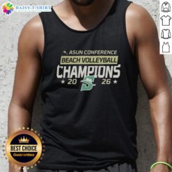 Good Stetson Hatters Asun Beach Volleyball 2026 Conference Champions tank top featuring team logo and vibrant colors.