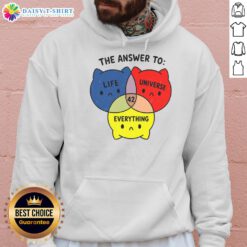 Cute hoodie featuring the phrase The Answer to Everything 42 in a stylish design, perfect for fans of science and humor.