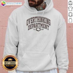 Alt Text: Hot Overthinking Department Est 1999 hoodie in black, featuring bold white lettering, perfect for casual wear.
