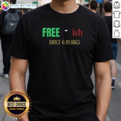 Nice Free Ish Since June 19 1865 Sarcastic T-Shirt showcasing a playful design celebrating Juneteenth.