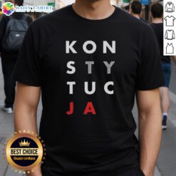 Nice Konstytucja Logo T-Shirt featuring a bold, colorful design representing Polish constitutional pride.