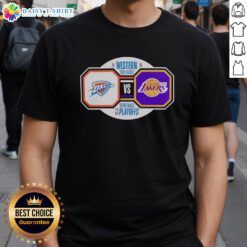 Nice Oklahoma City Thunder vs Los Angeles Lakers 2026 NBA Playoffs Western Conference Semifinals T-Shirt design.