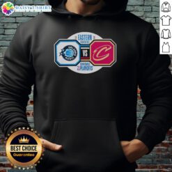 Orlando Magic vs Cleveland Cavaliers 2026 NBA Playoffs Eastern Conference Semifinals hoodie featuring team logos.
